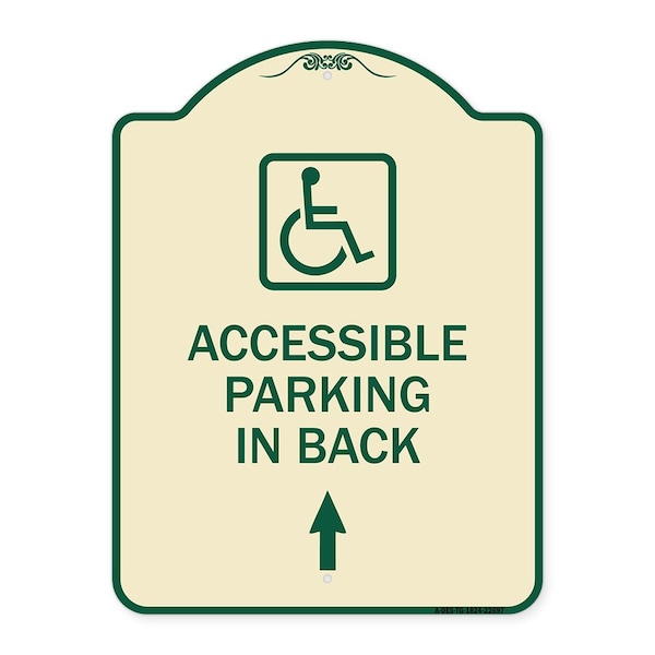 W/ NY Approved Isa Accessible Parking on Up Arrow Heavy-Gauge Alum Sign, 24" x 18", TG-1824-22697